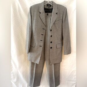 Vintage Alanni by Donnybrook Houndstooth Pantsuit, Women's Size 10